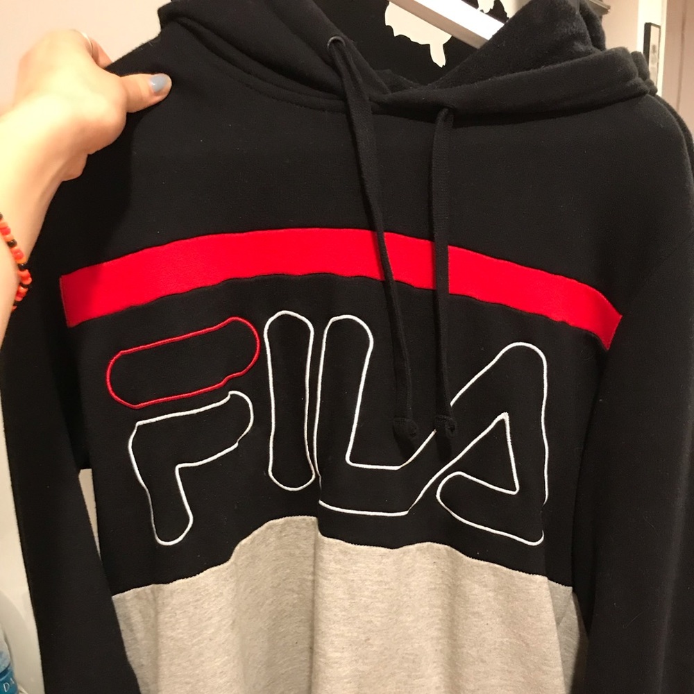 Fila Hoodie black grey and red